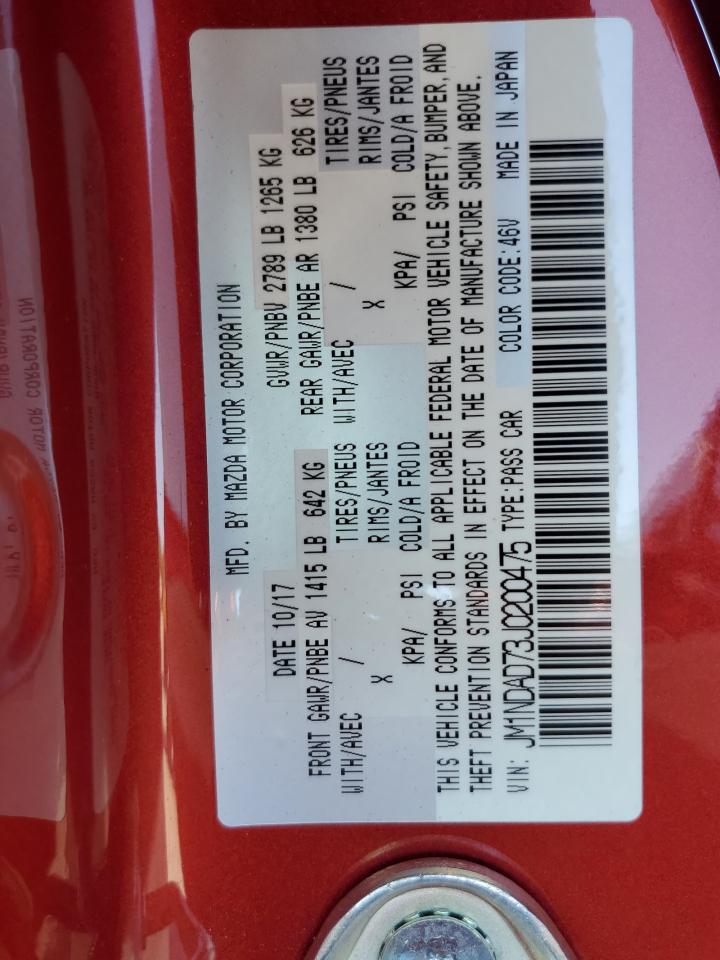 2018 Mazda Mx-5 Miata Grand Touring VIN: JM1NDAD73J0200475 Lot: 85201555