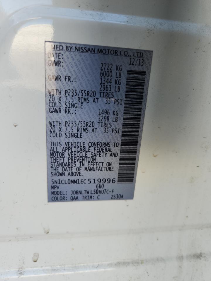 2014 Infiniti Qx60 Hybrid VIN: 5N1CL0MM1EC519996 Lot: 82462755