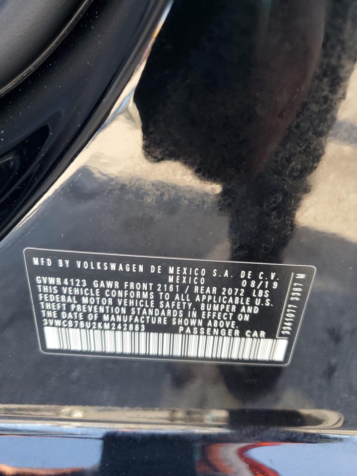 2019 Volkswagen Jetta S VIN: 3VWCB7BU2KM242883 Lot: 85593535
