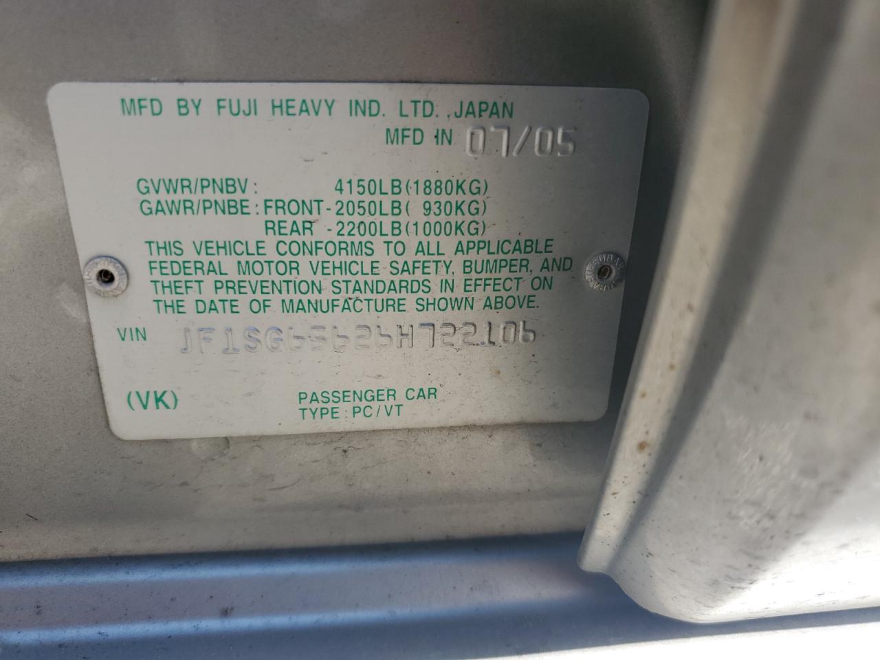 2006 Subaru Forester 2.5X Premium VIN: JF1SG65626H722106 Lot: 82264355