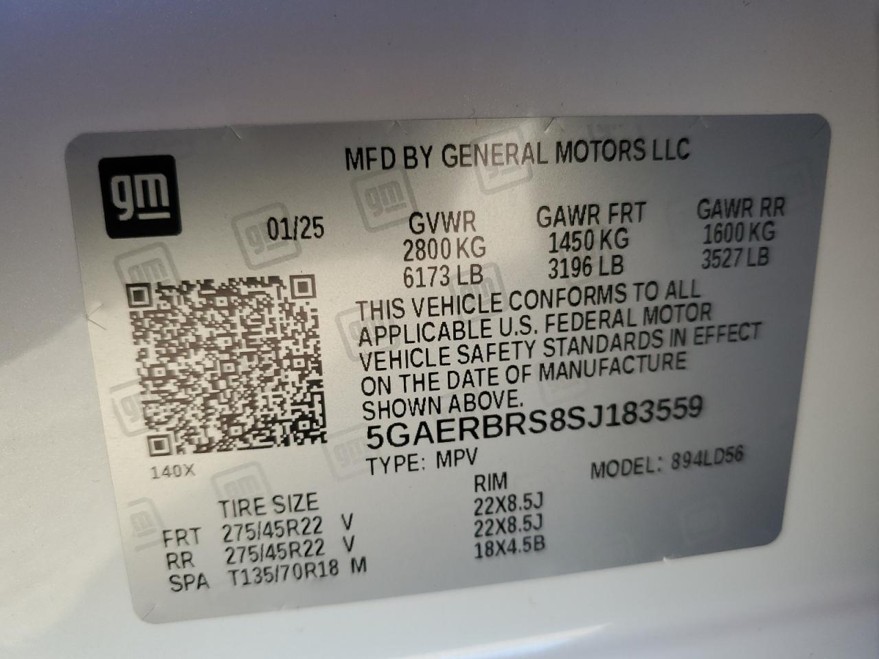 2025 Buick Enclave Sport Touring VIN: 5GAERBRS8SJ183559 Lot: 81976335