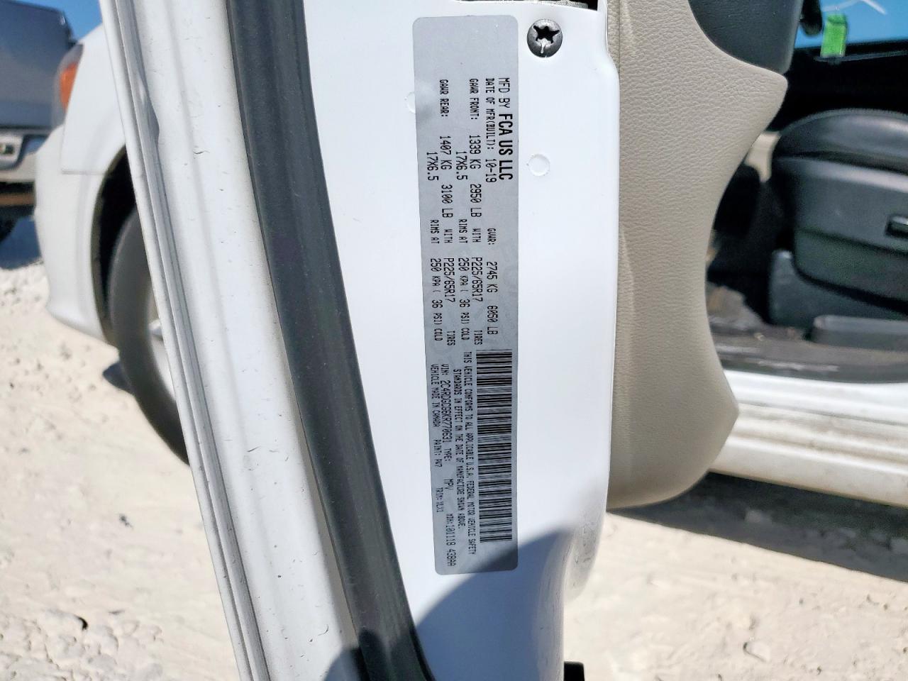 2019 Dodge Grand Caravan Sxt VIN: 2C4RDGCG6KR770631 Lot: 81085045