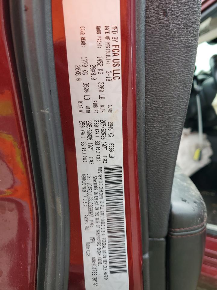 2018 Dodge Durango Gt VIN: 1C4RDJDG6JC359927 Lot: 89618455