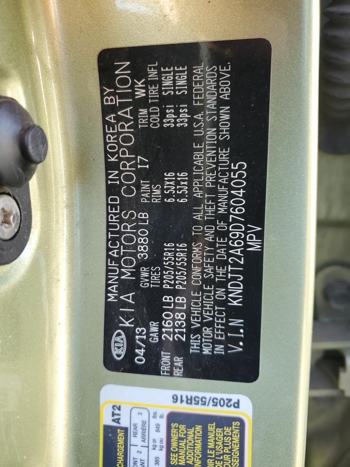 2013 Kia Soul + VIN: KNDJT2A69D7604055 Lot: 86307385