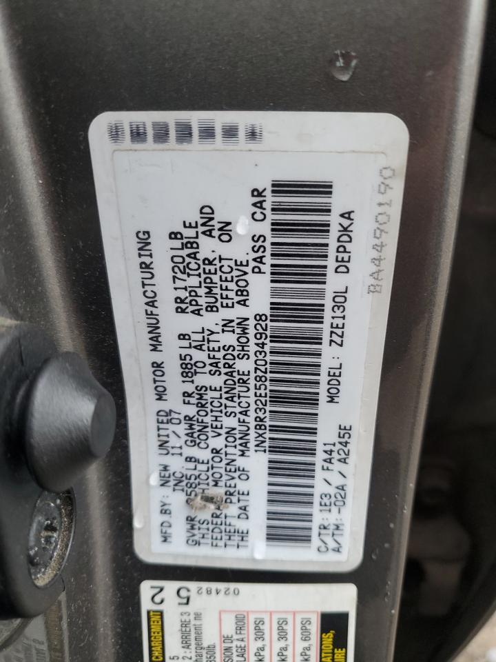 2008 Toyota Corolla Ce VIN: 1NXBR32E58Z034928 Lot: 86298775