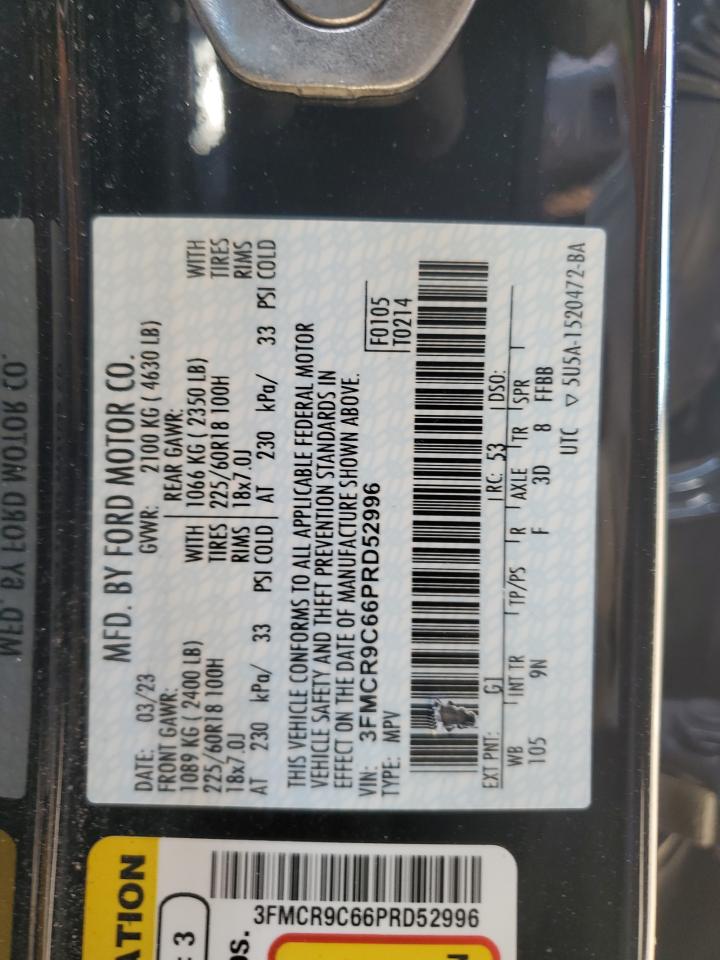 2023 Ford Bronco Sport Outer Banks VIN: 3FMCR9C66PRD52996 Lot: 86134055