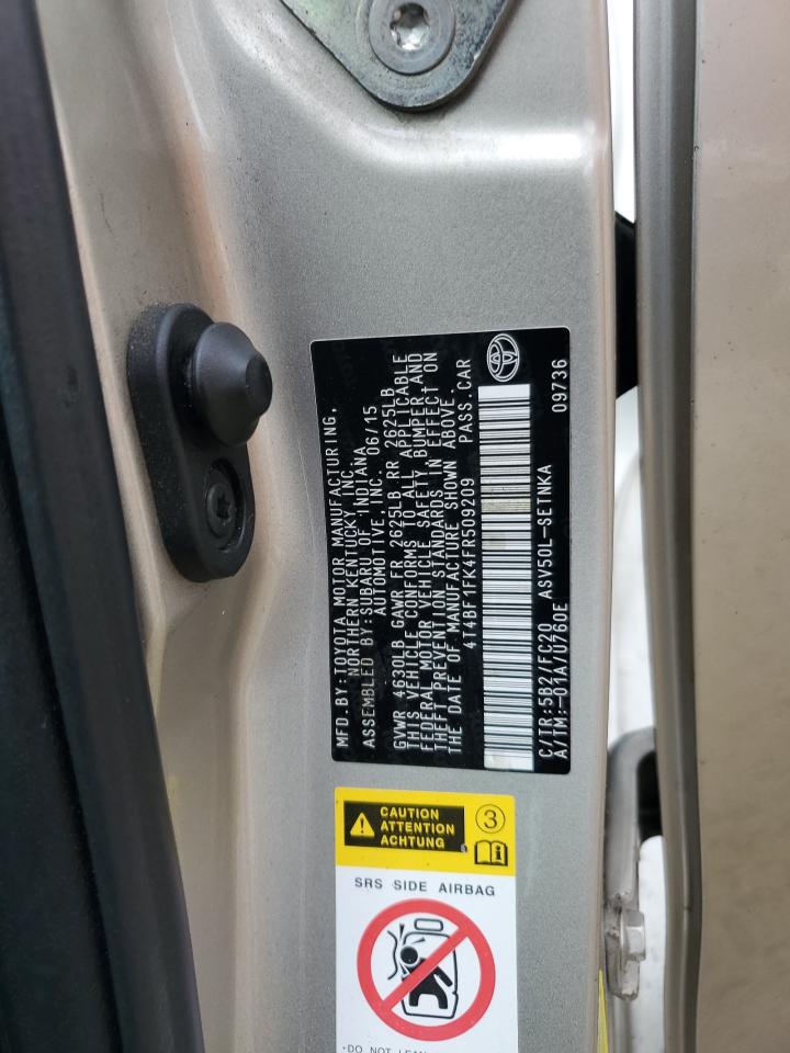 2015 Toyota Camry Le VIN: 4T4BF1FK4FR509209 Lot: 85578255