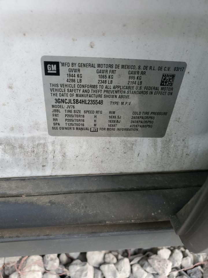 2017 Chevrolet Trax 1Lt VIN: 3GNCJLSB4HL235548 Lot: 87054875