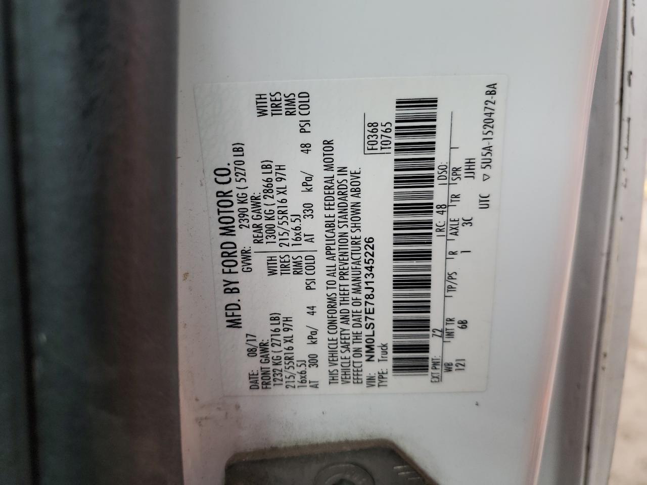 2018 Ford Transit Connect Xl VIN: NM0LS7E78J1345226 Lot: 82226805