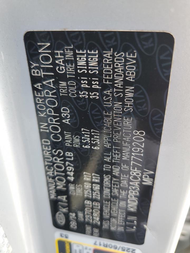 2015 Kia Sportage Lx VIN: KNDPB3AC8F7719208 Lot: 86166045