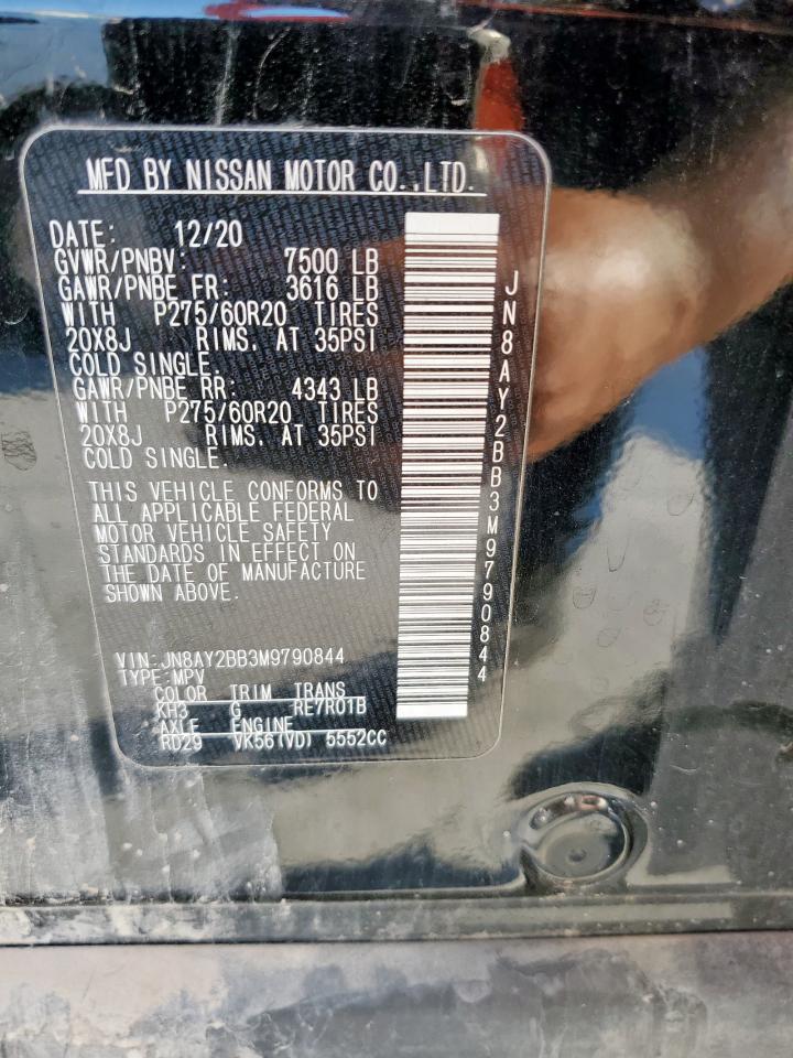 2021 Nissan Armada Sl VIN: JN8AY2BB3M9790844 Lot: 70269765