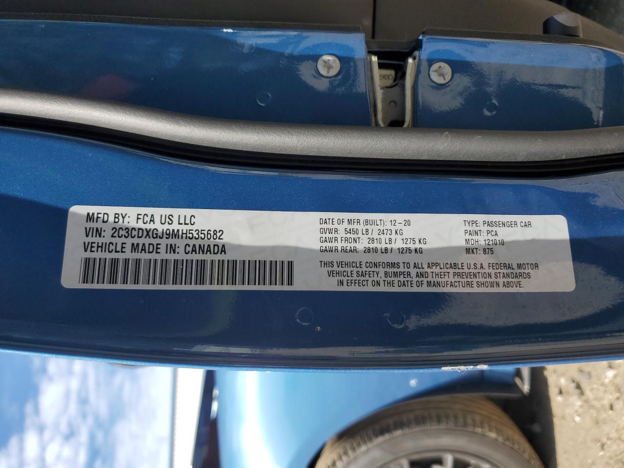 2021 Dodge Charger Scat Pack VIN: 2C3CDXGJ9MH535682 Lot: 84781915