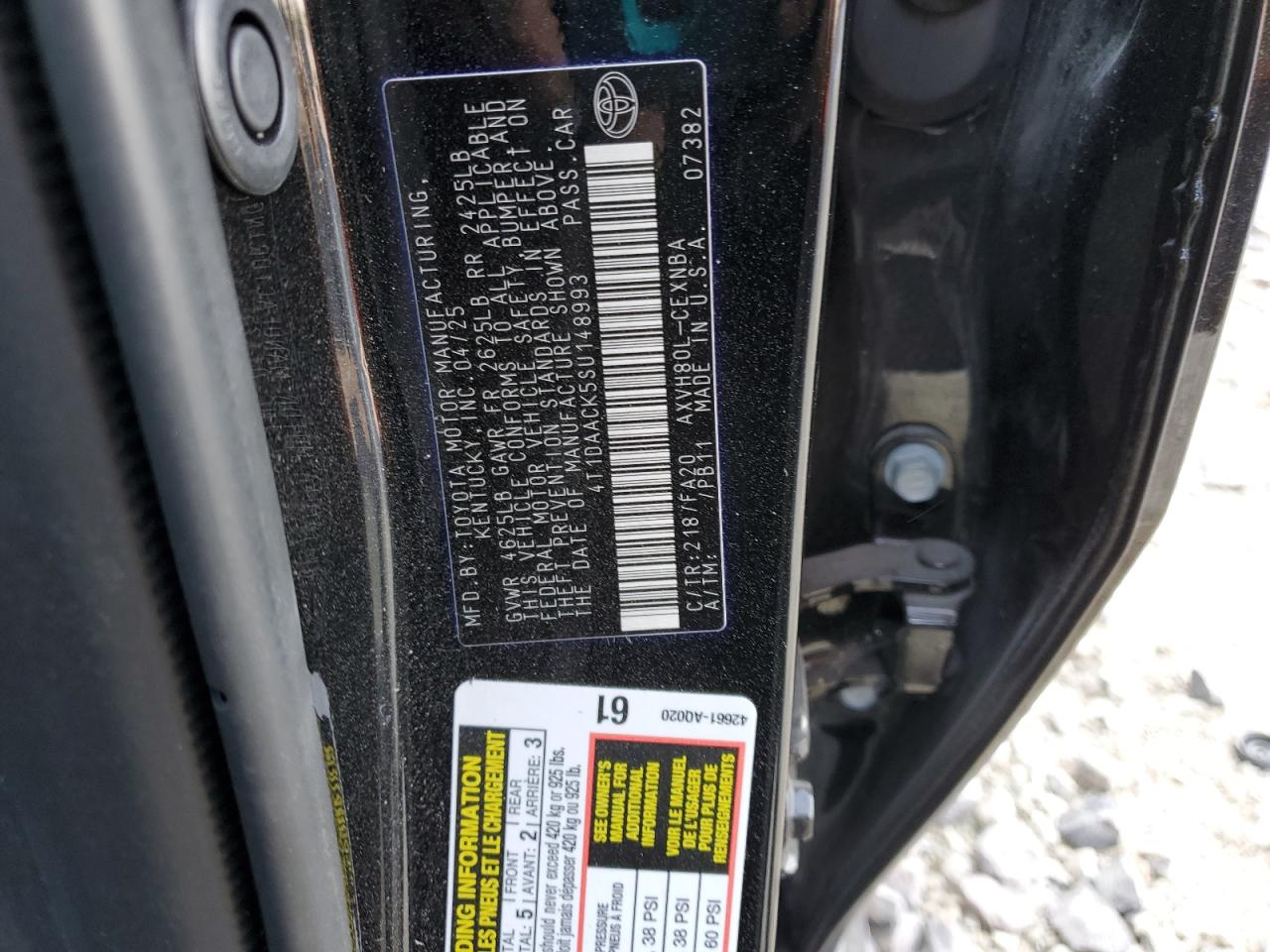 2025 Toyota Camry Xse VIN: 4T1DAACK5SU148993 Lot: 84810225