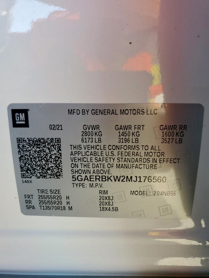 2021 Buick Enclave Essence VIN: 5GAERBKW2MJ176560 Lot: 82228475