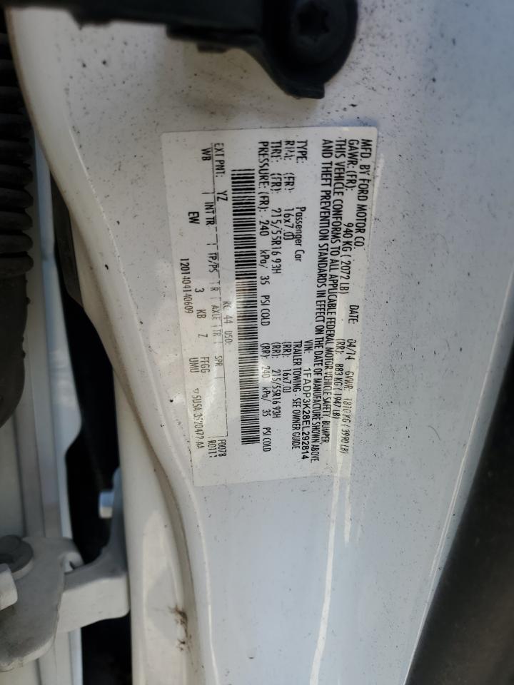 2014 Ford Focus Se VIN: 1FADP3K28EL292814 Lot: 86096915