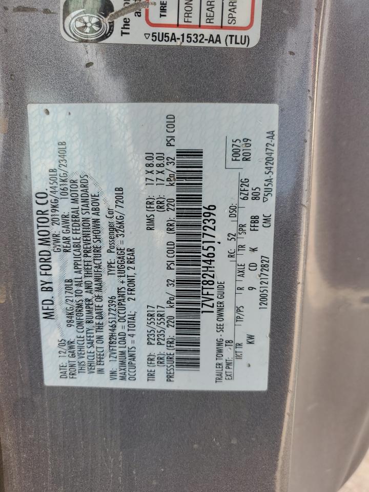 2006 Ford Mustang Gt VIN: 1ZVFT82H465172396 Lot: 86804105