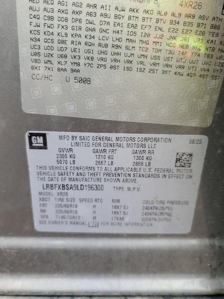 2020 Buick Envision Preferred VIN: LRBFXBSA9LD196300 Lot: 85179735