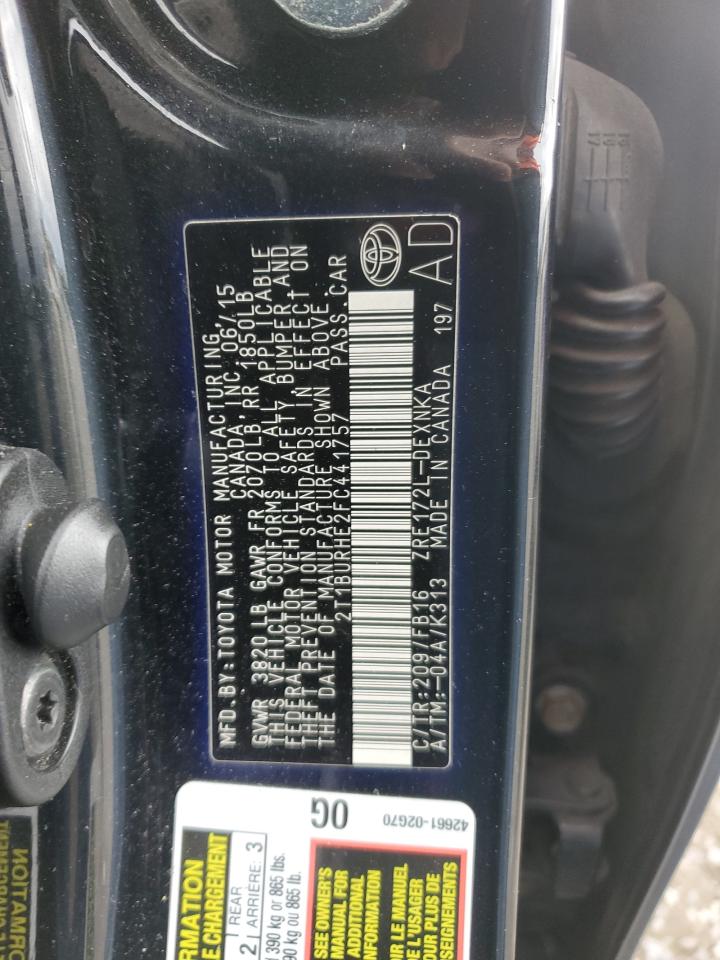 2015 Toyota Corolla L VIN: 2T1BURHE2FC441757 Lot: 86263465