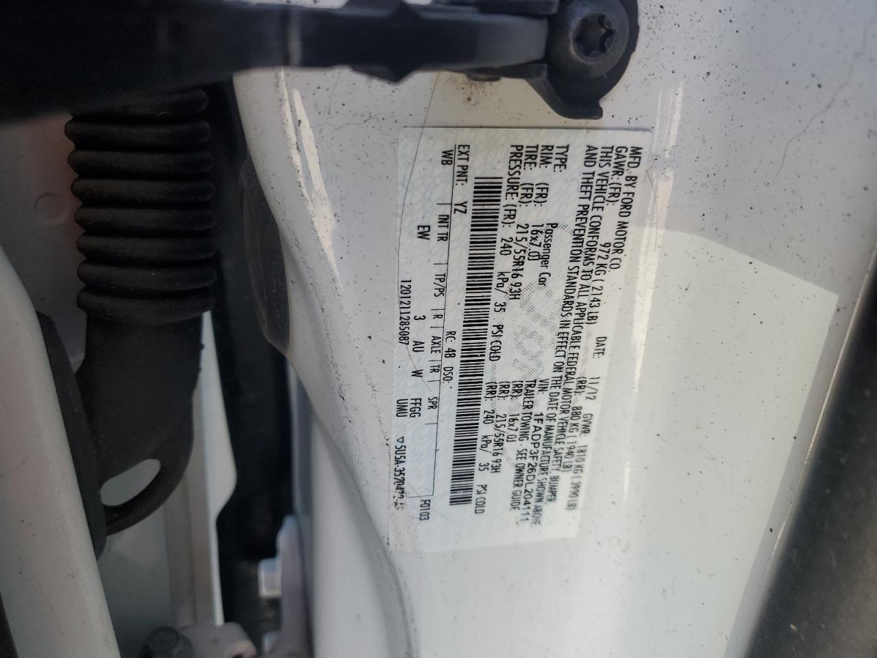 2013 Ford Focus Se VIN: 1FADP3F26DL204111 Lot: 84009775