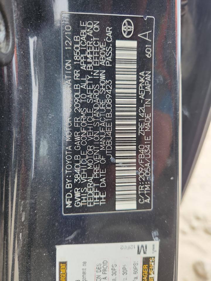 2011 Toyota Corolla Base VIN: JTDBU4EE1BJ089423 Lot: 85011575