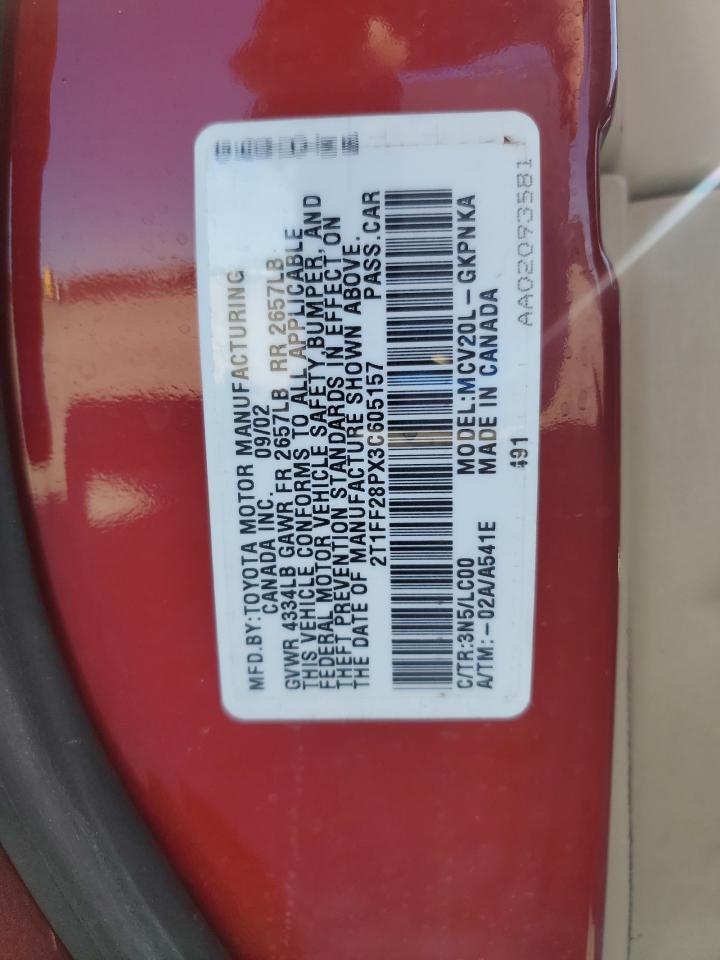 2003 Toyota Camry Solara Se VIN: 2T1FF28PX3C605157 Lot: 90240745