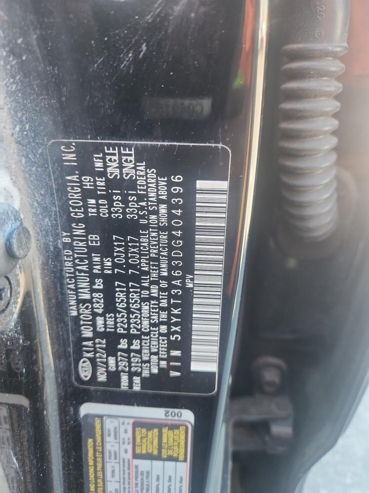 2013 Kia Sorento Lx VIN: 5XYKT3A63DG404396 Lot: 86590295
