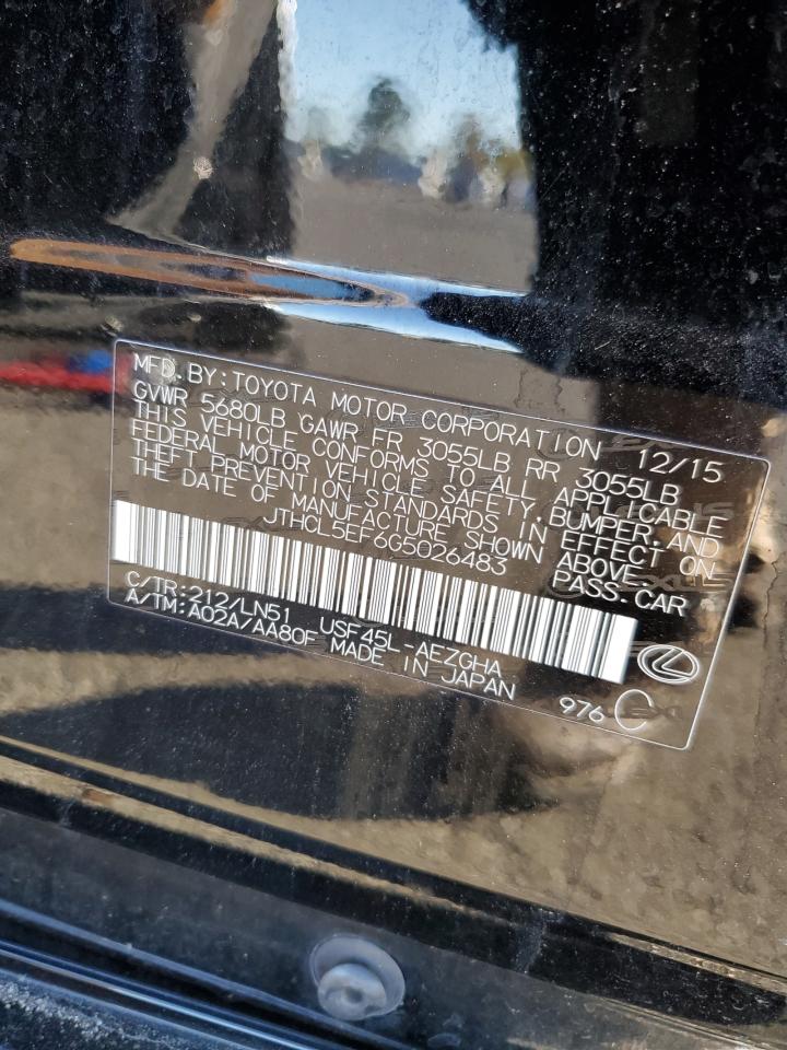 2016 Lexus Ls 460 VIN: JTHCL5EF6G5026483 Lot: 86987205