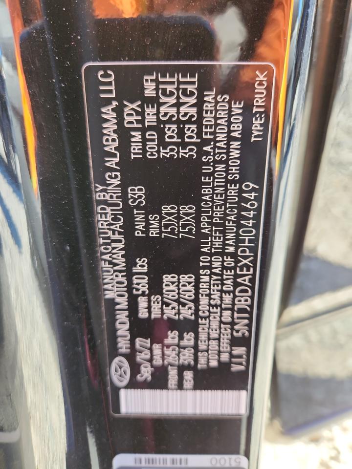 2023 Hyundai Santa Cruz Sel VIN: 5NTJBDAEXPH044649 Lot: 85719745