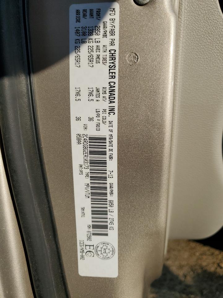 2014 Dodge Grand Caravan Se VIN: 2C4RDGBG2ER103173 Lot: 83999975