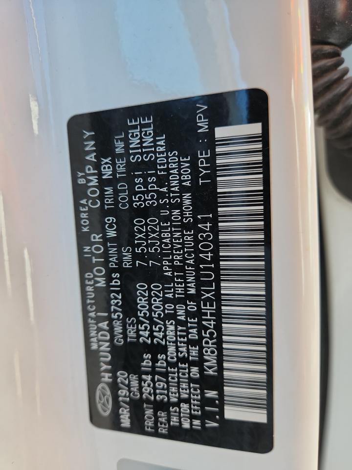 2020 Hyundai Palisade Limited VIN: KM8R54HEXLU140341 Lot: 87119215