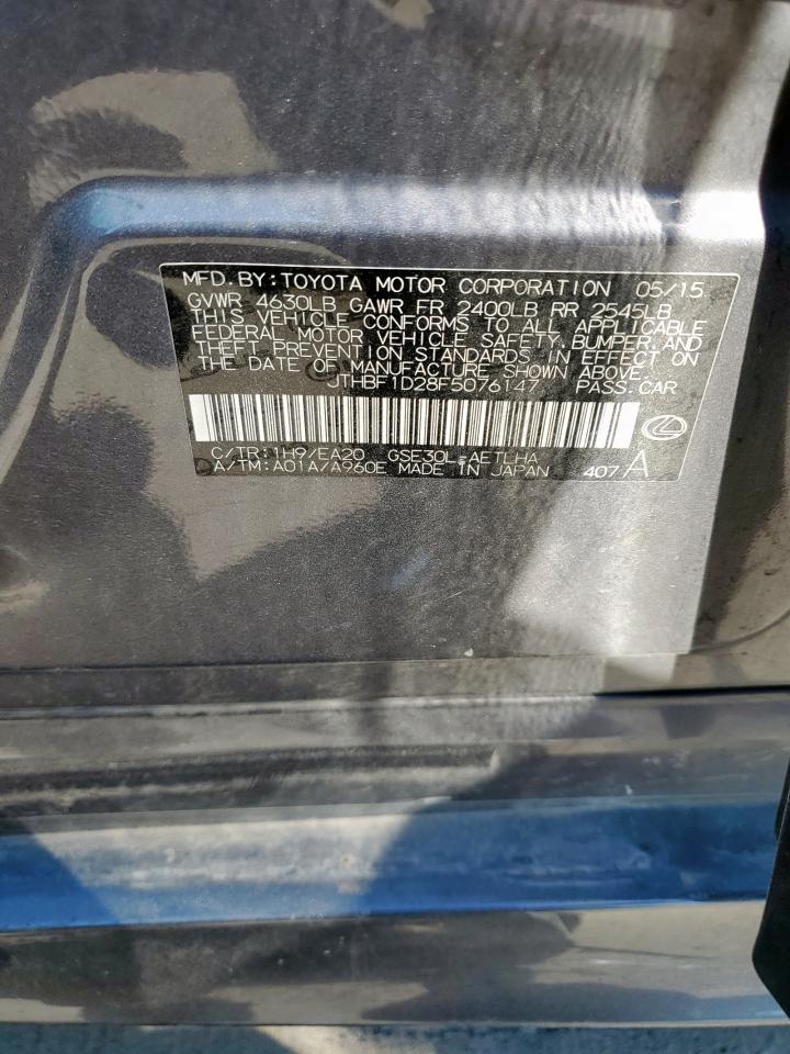 2015 Lexus Is 250 VIN: JTHBF1D28F5076147 Lot: 82472795