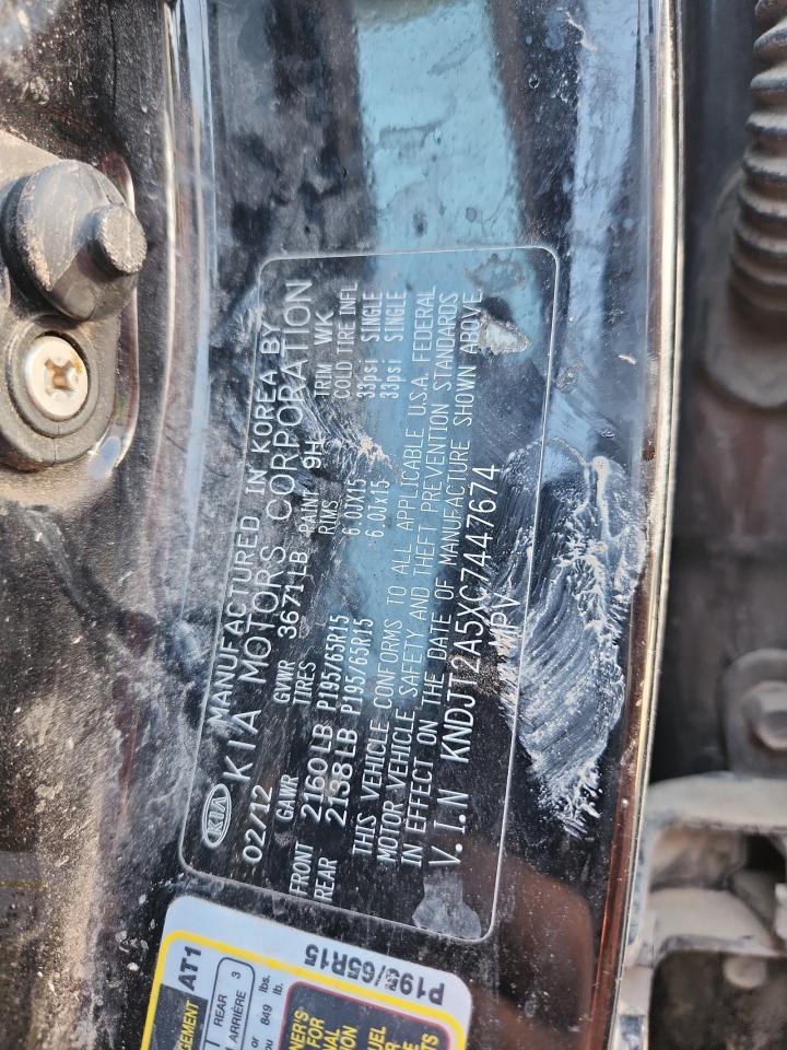 2012 Kia Soul VIN: KNDJT2A5XC7447674 Lot: 85541375