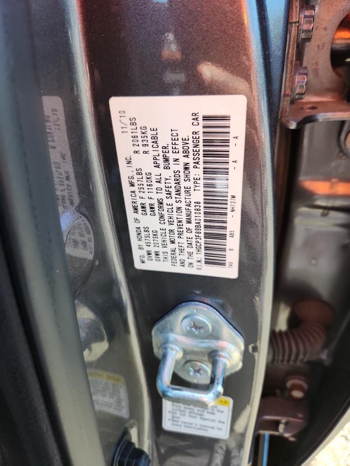 2011 Honda Accord Exl VIN: 1HGCP3F89BA010838 Lot: 84919565