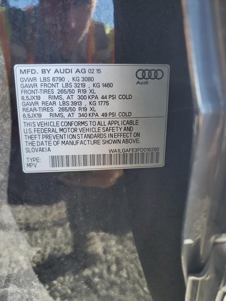 2015 Audi Q7 Premium Plus VIN: WA1LGAFE3FD018280 Lot: 86060375