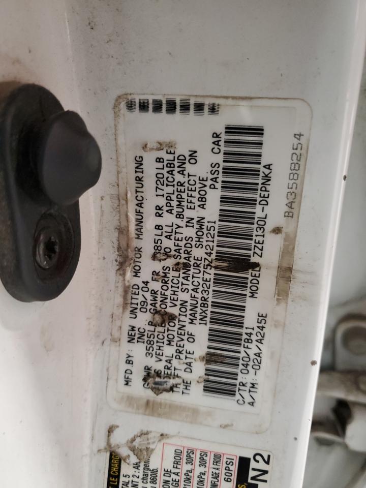 2005 Toyota Corolla Ce VIN: 1NXBR32E75Z421251 Lot: 85317905