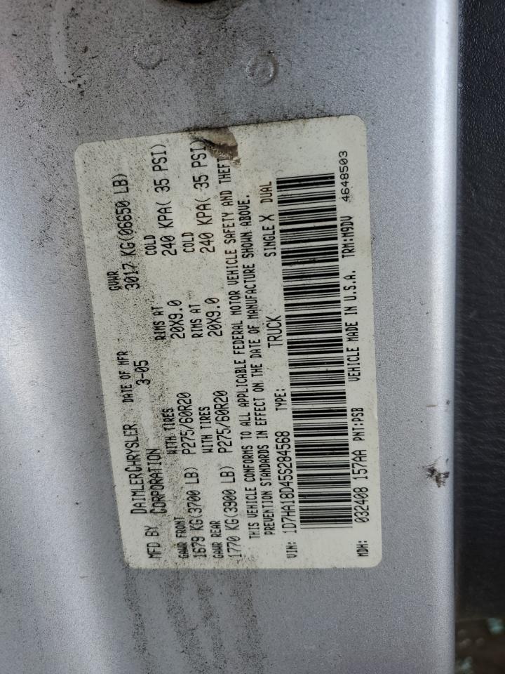 2005 Dodge Ram 1500 St VIN: 1D7HA18D45S284568 Lot: 86409145