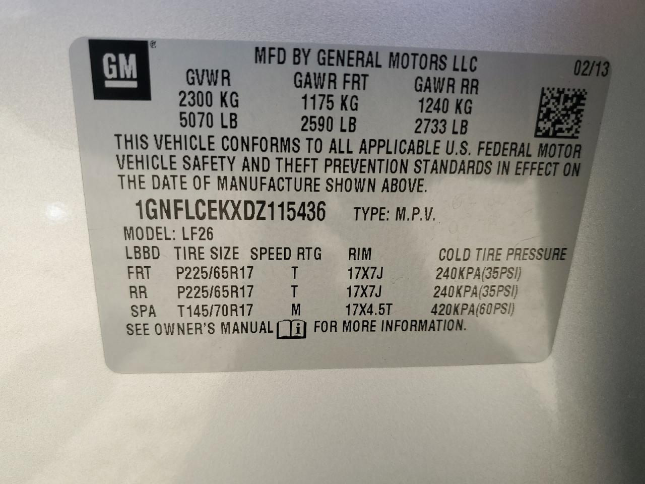 2013 Chevrolet Equinox Ls VIN: 1GNFLCEKXDZ115436 Lot: 84613465