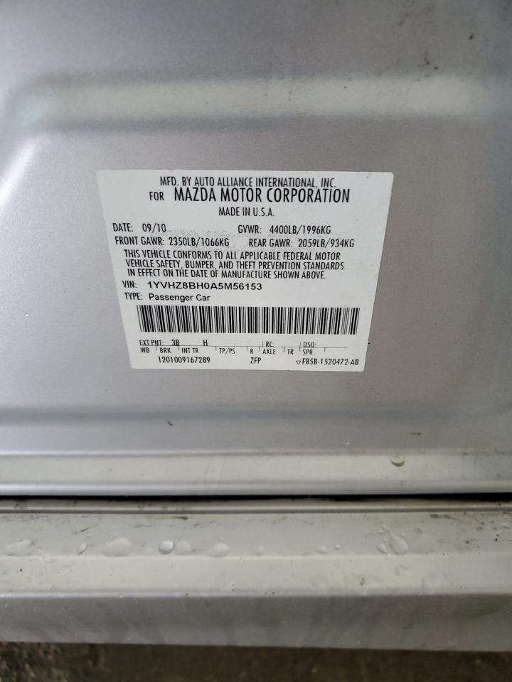 2010 Mazda 6 I VIN: 1YVHZ8BH0A5M56153 Lot: 90426725