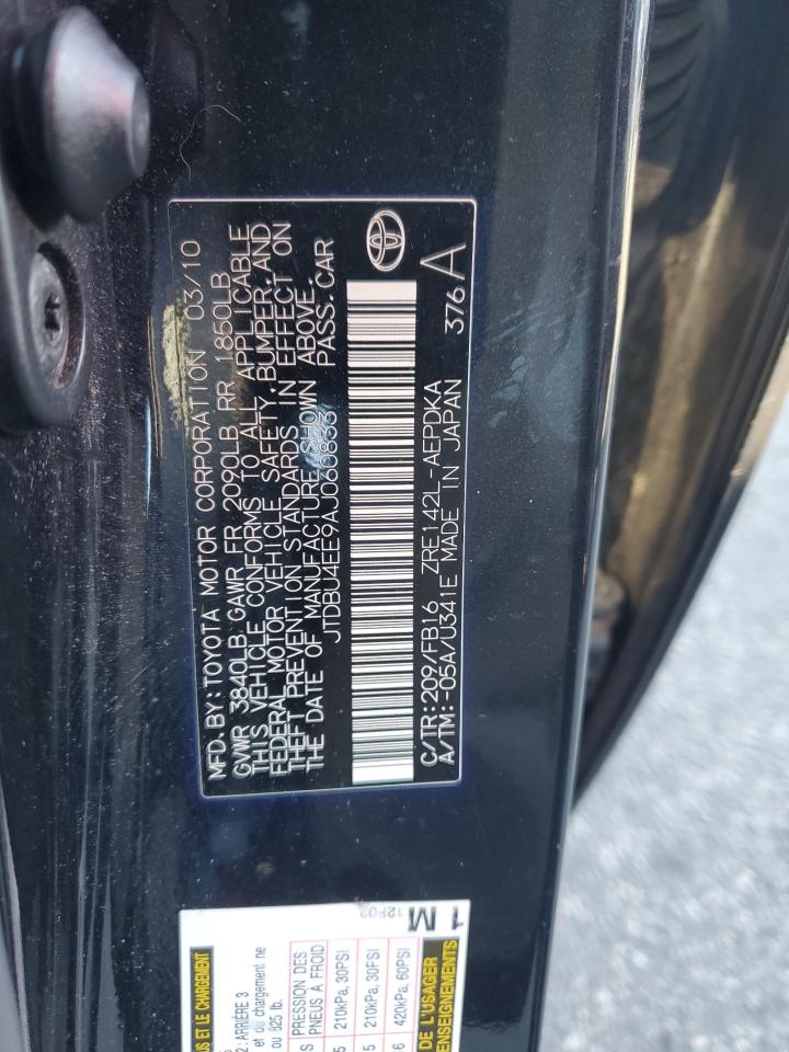 2010 Toyota Corolla Base VIN: JTDBU4EE9AJ060833 Lot: 86095155