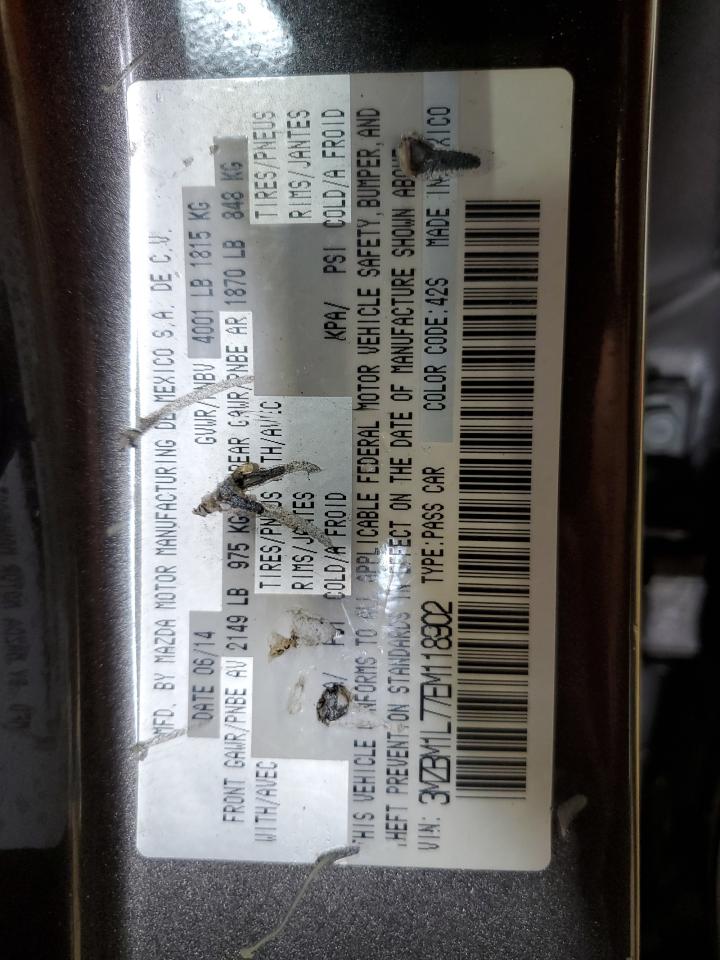 2014 Mazda 3 Touring VIN: 3MZBM1L77EM118902 Lot: 87214795