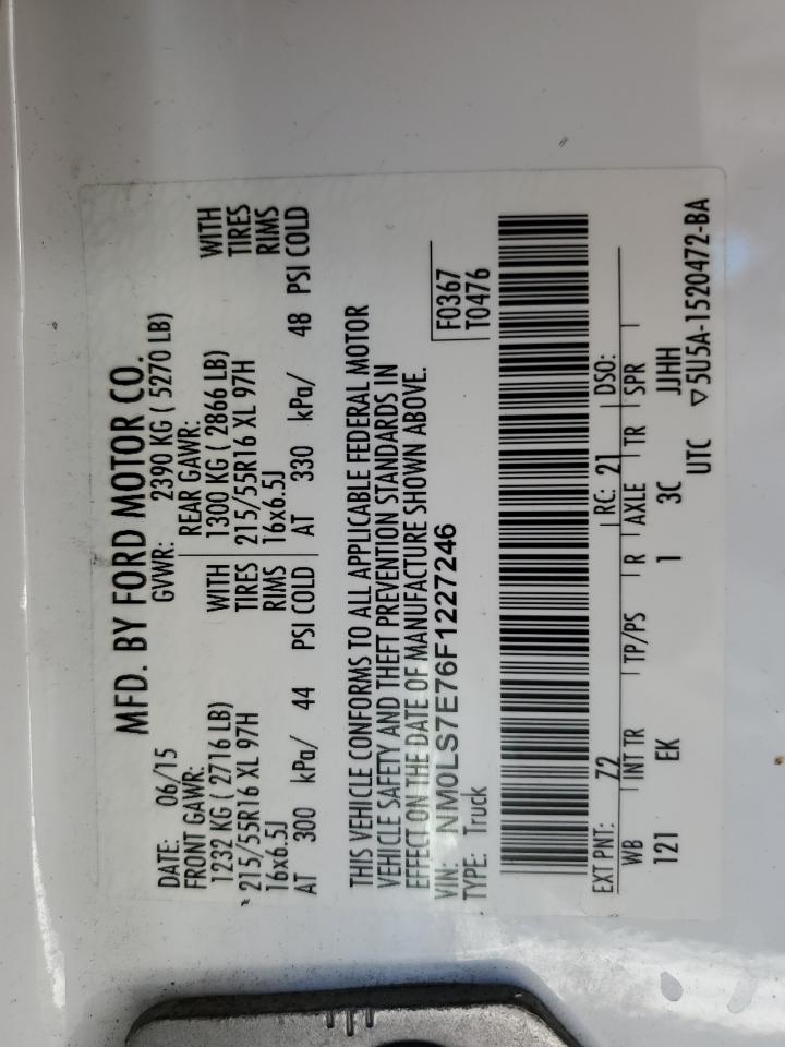 2015 Ford Transit Connect Xl VIN: NM0LS7E76F1227246 Lot: 82472115