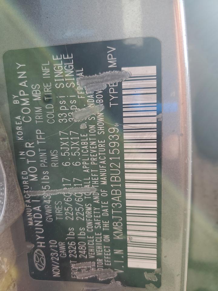 2011 Hyundai Tucson Gl VIN: KM8JT3AB1BU215939 Lot: 85272455