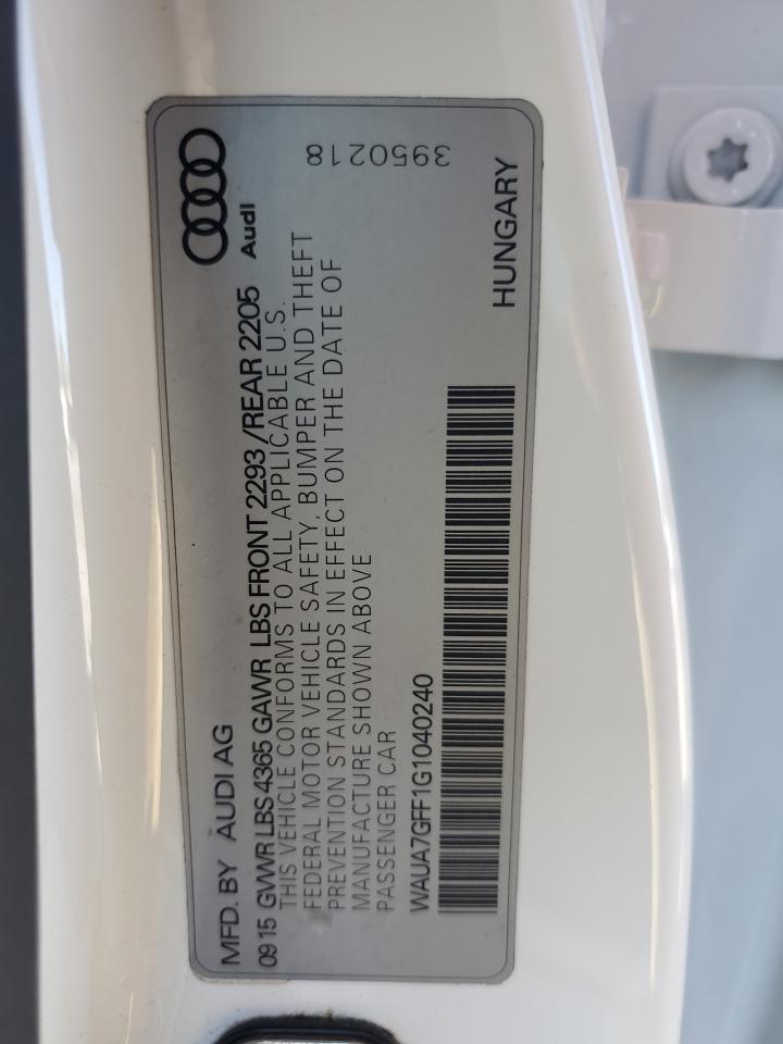 2016 Audi A3 Premium VIN: WAUA7GFF1G1040240 Lot: 86866815