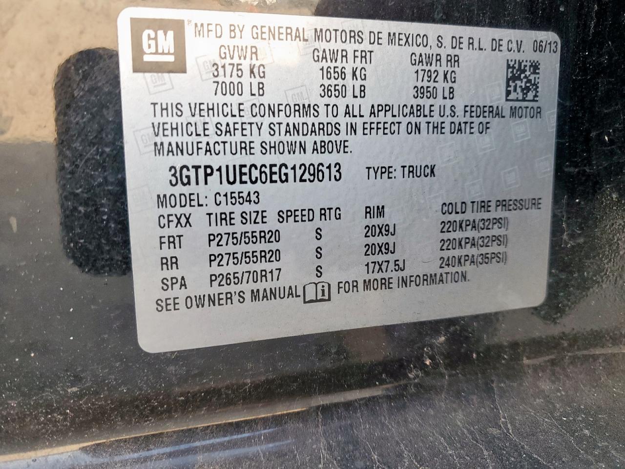 2014 GMC Sierra C1500 Sle VIN: 3GTP1UEC6EG129613 Lot: 84698765