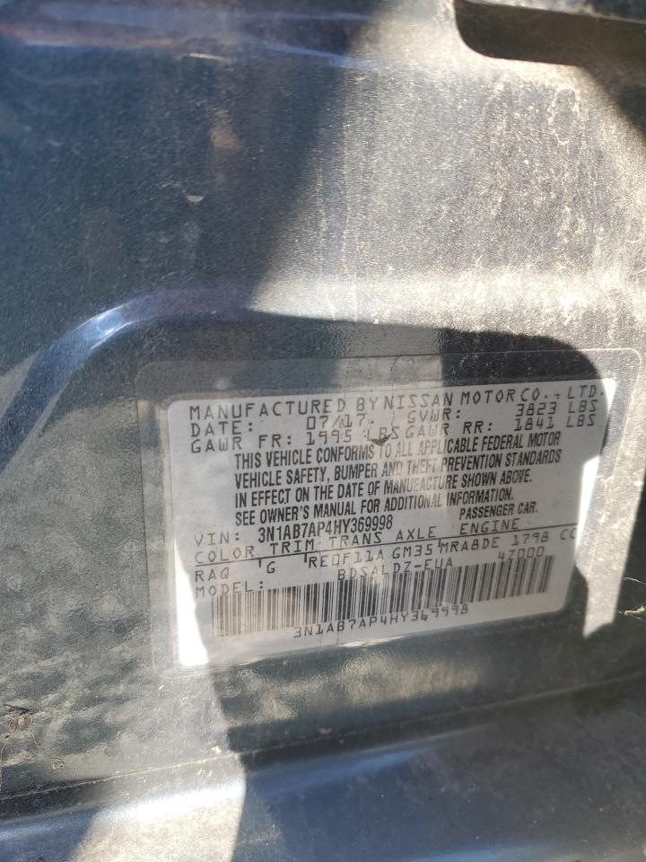 2017 Nissan Sentra S VIN: 3N1AB7AP4HY369998 Lot: 81986645