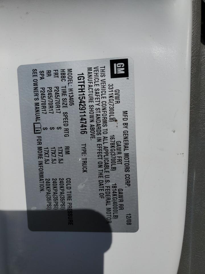 2009 GMC Savana G1500 VIN: 1GTFH154291147416 Lot: 84607025