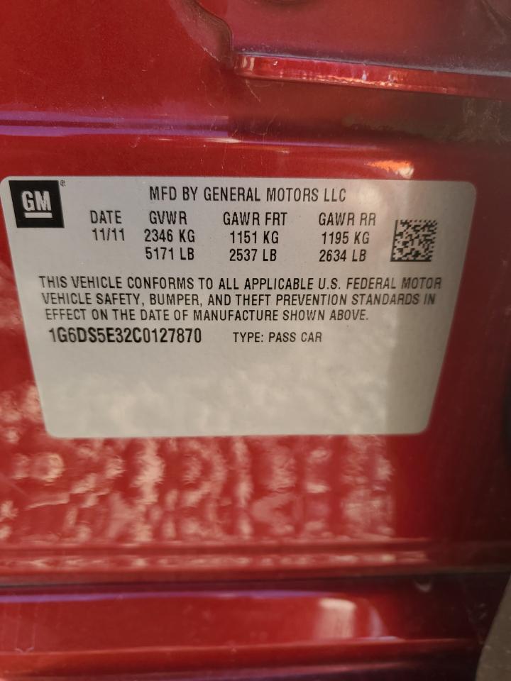 2012 Cadillac Cts Premium Collection VIN: 1G6DS5E32C0127870 Lot: 85936705