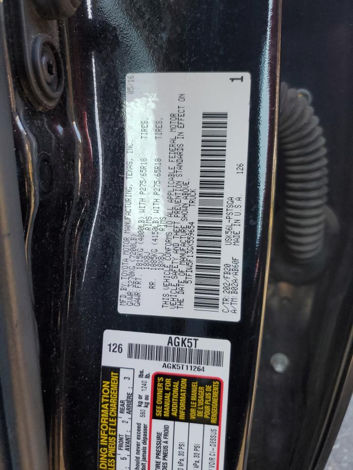 2016 Toyota Tundra Crewmax Sr5 VIN: 5TFDW5F13GX559654 Lot: 81933465