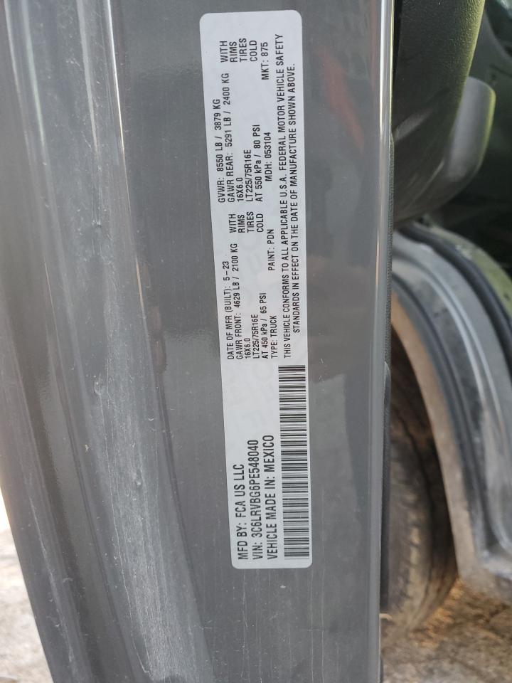 2023 Ram Promaster 1500 1500 High VIN: 3C6LRVBG6PE548040 Lot: 85820405