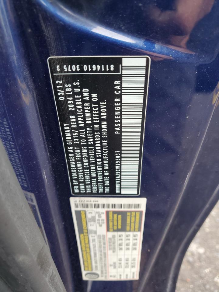 2012 Volkswagen Gti VIN: WVWFV7AJ9CW293037 Lot: 86729975